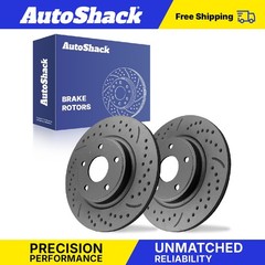 Rear Drilled Slotted Brake Rotors Pair for Dodge, Grand Caravan 2012-2020