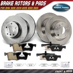 12x Front & Rear Disc Brake Rotors & Ceramic Brake Pads for BMW 328i 228i xDrive