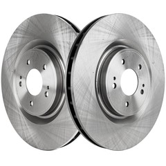 Front Disc Brake Rotors For 2008-2015 Mitsubishi Lancer 1 Piece Full Cast Disc