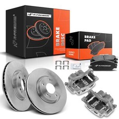 A-Premium 8x Front Disc Brake Rotor & Pad + Caliper for Hyundai Santa Fe 07-09