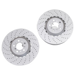Front drilled brake disc rotor brake pad set for BMW M5 M6 F06 F10 F12 F13