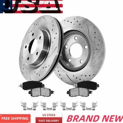 Front Drilled Brake for Nissan Altima Front Slotted Rotors Ceramic Pads Set