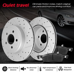 328mm Rear Disc Rotors + Ceramic Brake Pads for Dodge Grand Caravan Journey C/V