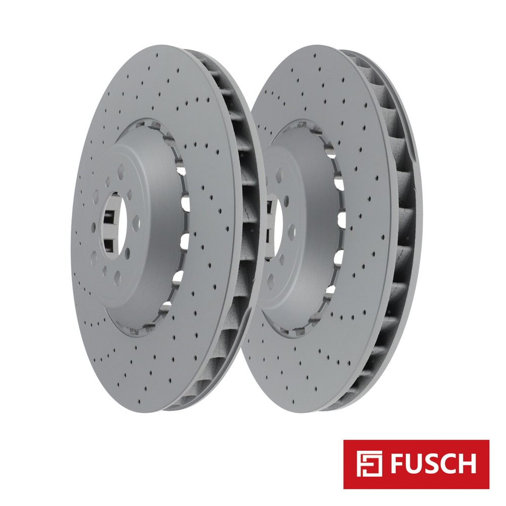 Pair Left & Right Front Vented & Drilled Disc Brake Rotors for BMW M5 M6 4.4L