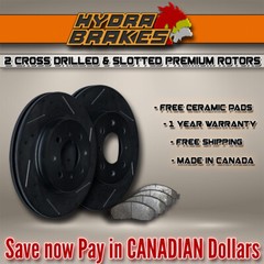 FITS 2014 2015 Lexus RX350 Drill Slot Brake Rotors CERAMIC BLK F