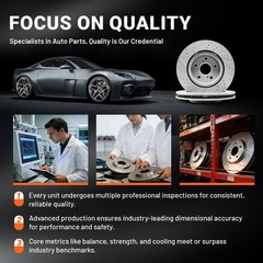 Front Drilled and Slotted Brake Rotors for 2015-2024 Ford Mustang