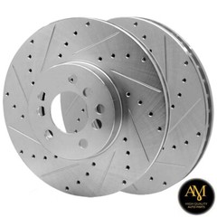 Front Drilled & Slotted Disc Brake Rotors 2PCS Set For BMW X5 06-00; 332mm