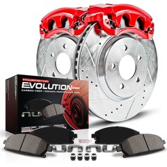 KC1482 Powerstop 2-Wheel Set Brake Disc and Caliper Kits Front for Chevy Olds