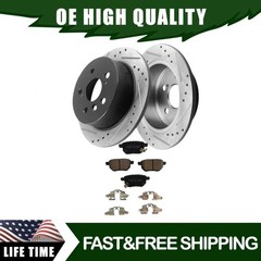 259mm Rear Rotor Drilled Slotted Brake Ceramic Pad for 2016-2018 Toyota Corolla