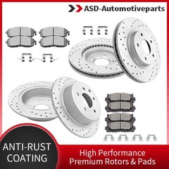 Fit for Nissan Altima 296mm Front and Rear Slotted Rotors Brake Ceramic Pads Kit