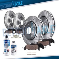 4WD 5-LUG Front & Rear Drilled Rotors + Brakes Pads for 2000-2003 Ford F-150
