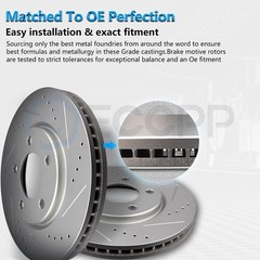 Front Drilled And Slotted Brake Rotors For 2002-2006 Mini Cooper 1.6L L4 2WD