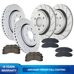 Front Rear Drilled Brake Rotors Brakes Pads Kits for 2015 2016 2017 Ford F-150