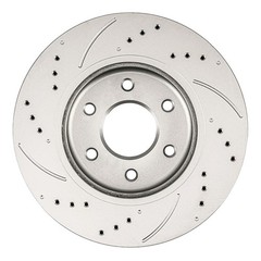 2x Front Drilled Slotted Vented Brake Rotors for 2009 Suzuki Equator 12142089