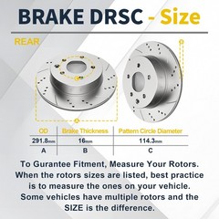 292mm Rear Brake Rotors Pads for Nissan 350Z Leaf Rogue Drilled Slotted Brakes