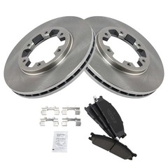 TRQ Front Premium Posi Ceramic Disc Brake Pads & Rotor Kit for Nissan