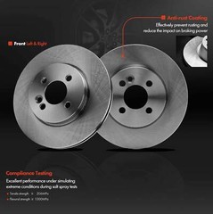 2Pcs Disc Brake Rotors for Mini Cooper 2007 2008 2009-2016 Front Left & Right