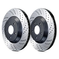 For Land Rover Range Rover 03-05 Double Drilled & Slotted Front Brake Rotors