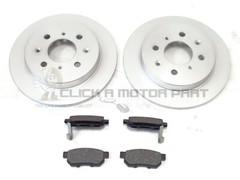 Rear 2 Brake Discs & Mintex Pads Set For Honda Jazz 2008-2019 1.2 1.3 1.4 1.5