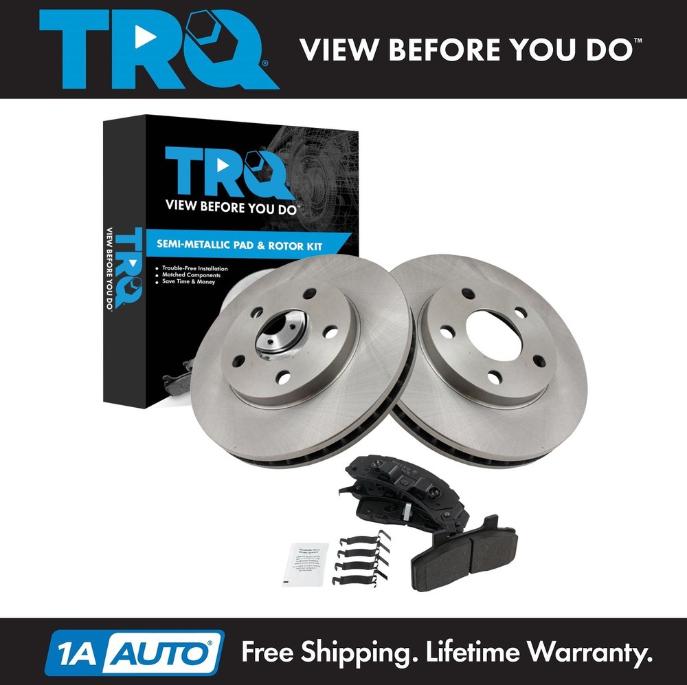 TRQ Brake Pad & Rotor Kit Semi-Metallic Fits 1990 Cadillac DeVille Fleetwood