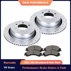 Rear Drilled Rotors Brake Ceramic Pads Discs Kit for Ford F-150 6 LUG 2010-2011