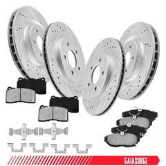 Front and Rear Disc Brake Rotors Ceramic Brake Pads for 2011-2014 Ford Mustang
