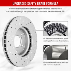 295mm Front 265mm Rear Drilled Slotted Brake Rotors for 2020 2021 Mazda CX-30