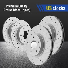 AWD Front Rear Drilled Brake Rotors For 2014-2018 Mazda 3 2019-2021 Mazda Cx-3
