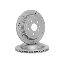 Front & Rear Drilled Rotors +Ceramic Brake Pads For Chevrolet Camaro 2010-2015