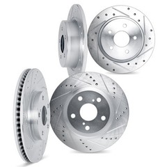 Dynamic Friction Company 7004-31041 Brake Rotors Drilled & Slotted Silver