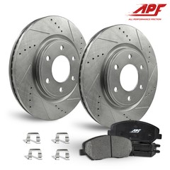 Front Zinc Drill/Slot Brake Rotors + Ceramic Pads for GMC Canyon 2009-2012