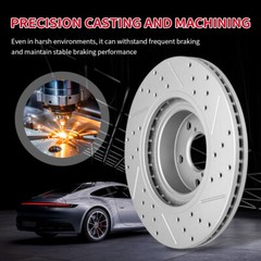 Front Drilled Rotor + Brake Pad for 2011-2018 Jeep Grand Cherokee Dodge Durango