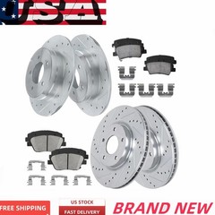Front and Rear Drilled Disc Rotors + Ceramic Brake Pads for 2005 – 2010 Scion tC
