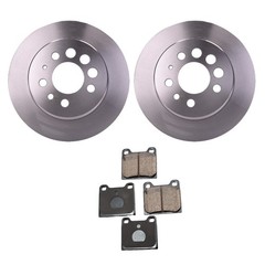 Hella Rear Rotors Akebono EURO Ceramic Brake Pads Kit For Volvo 244 245 740 754