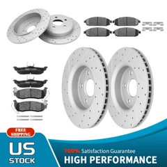 Front & Rear Rotors + Brake Pads for 2005 – 2010 Jeep Grand Cherokee Commander