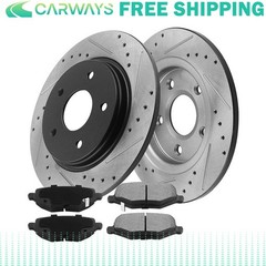 For Honda Pilot Brake Rotors and Pads Rear Drilled Slotted 2003-2008