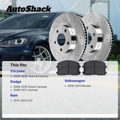 Front Drilled Brake Rotors & Pads for Dodge Grand Caravan Journey Ram C/V 3.6L