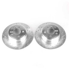 Disc Brake Rotor Set-Rear Drilled, Slotted and Zinc Plated Brake Rotor Pair