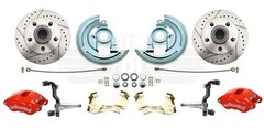 1964-1972 GM A, F, X Body Disc Brake Conversion Wheel Kit, Red Wilwood Calipers