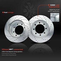 Front Drilled Rotors &Ceramic Brake Pads for Ford F-250 F-350 Super Duty 4WD AWD