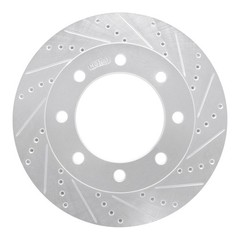 Dynamic Friction 631-54196R Drilled/Slotted Brake Rotor [Silver], 2005-2012