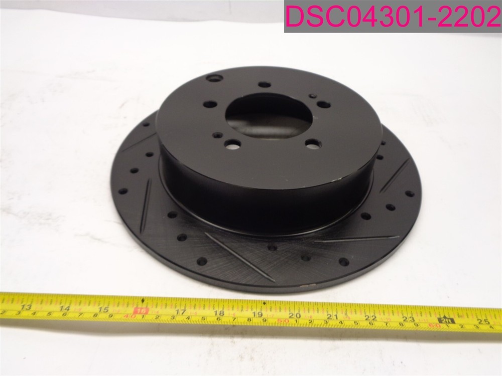 633-72062R Brake Disc Rotor Drilled & Slotted Black Zinc