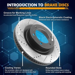 For Chevy Silverado Sierra 1500 Tahoe Yukon Brake Rotors with Pads Front 6 Lugs