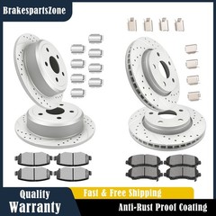 Front Rear Brake Rotors Pads fit for Jeep Wrangler 07-2017 Drilled Slotted