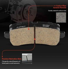 6Pcs Rear Drilled Brake Rotor & Ceramic Brake Pad for Acura TLX 2015 2016-2020
