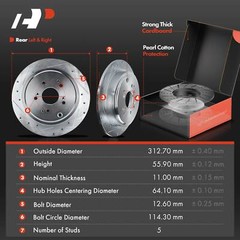 A-Premium Front & Rear Drilled Brake Rotors & Ceramic Pads for Acura MDX 01-02