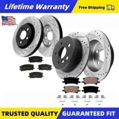 Front Rear Drilled Rotor Brake Pad for Lexus RX330 RX350 RX400h Toyota Highland