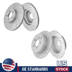 4PCS Front Rear Drilled Disc Brake Rotors For Subaru XV Crosstrek Forester