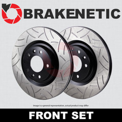 FRONT SET BRAKENETIC PREMIUM GT Slotted Brake Rotors (w/BREMBO) BNP22022.GT