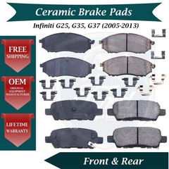 NEW OE Front & Rear Ceramic Brake Pads Kit For 2005-2013 Infiniti 9 Yr Warranty